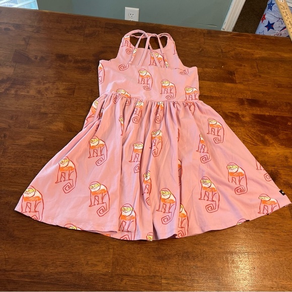 Tea Collection pink monkey dress stretchy size 10 - Picture 7 of 7